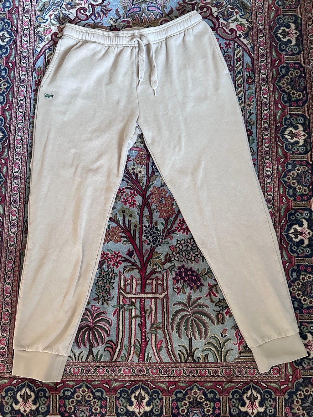 Lacoste Men's Light Beige Drawstring Joggers